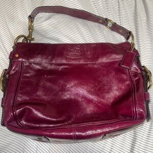 Vintage Coach plum leather bag